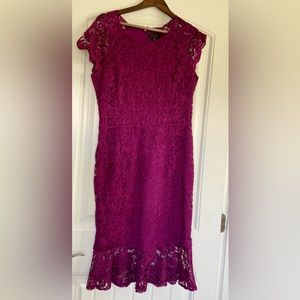 Pink dress with lace overlay